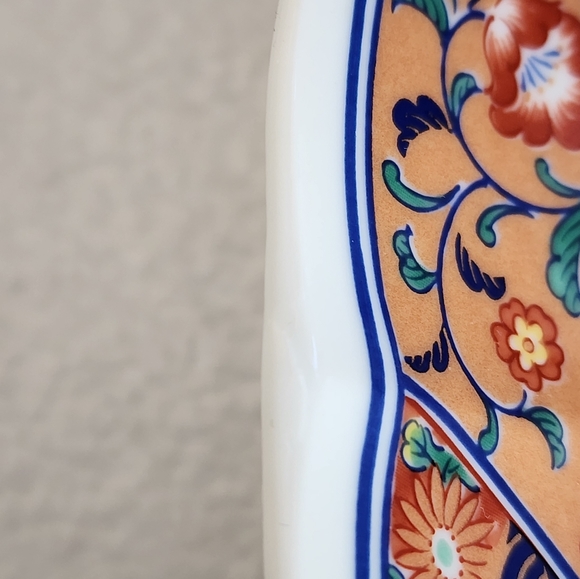 Large Japanese Imari Peacock Floral Footed Platter Console Bowl - Picture 16 of 16